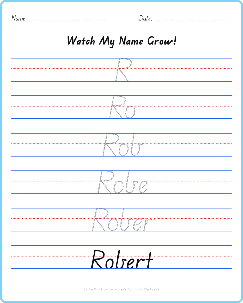 Free Robert custom name tracing - pyramid free worksheet