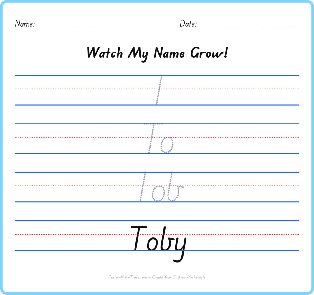 Free Toby custom name tracing - pyramid free worksheet