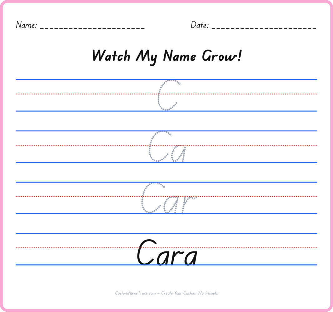 Free Cara custom name tracing - pyramid free worksheet