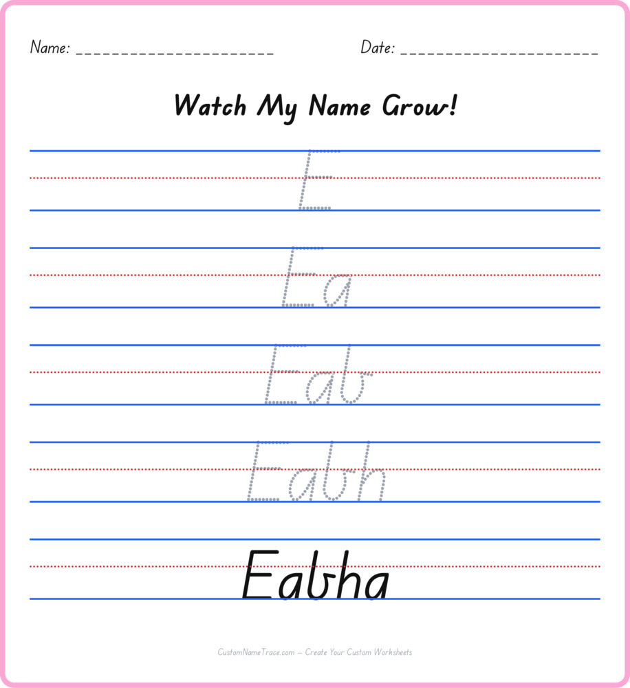 Free Eabha custom name tracing - pyramid free worksheet