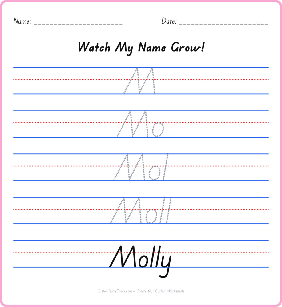 Free Molly custom name tracing - pyramid free worksheet