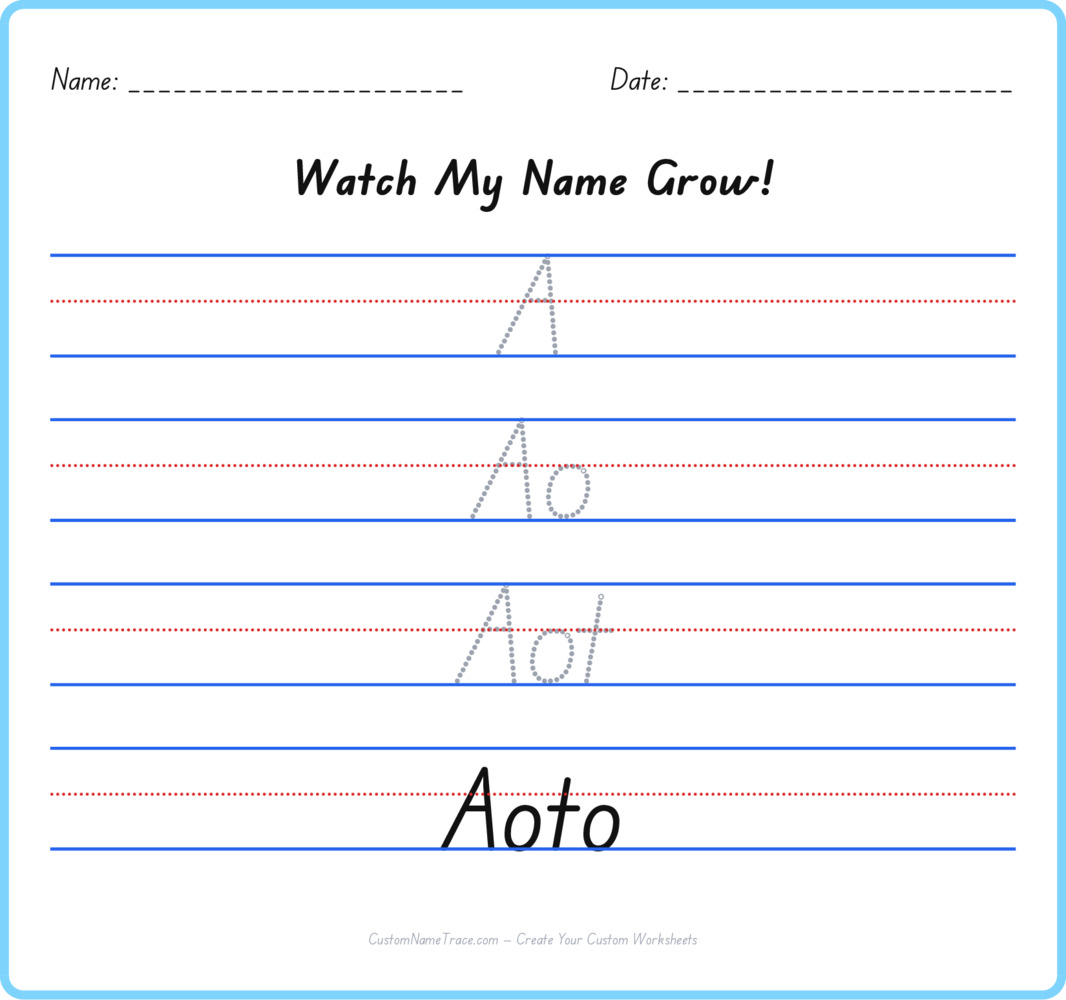 Free Aoto custom name tracing - pyramid free worksheet