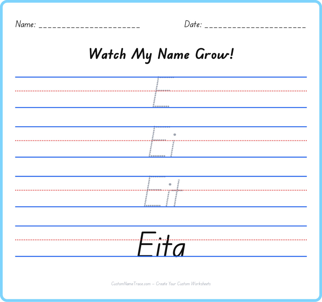 Free Eita custom name tracing - pyramid free worksheet