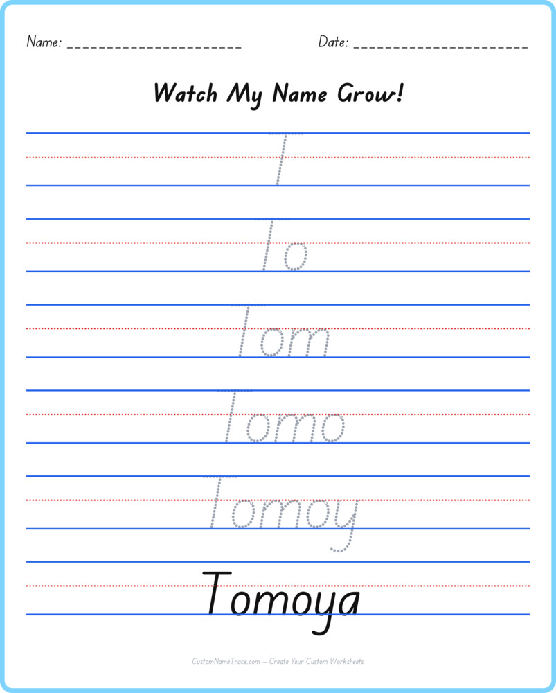 Free Tomoya custom name tracing - pyramid free worksheet
