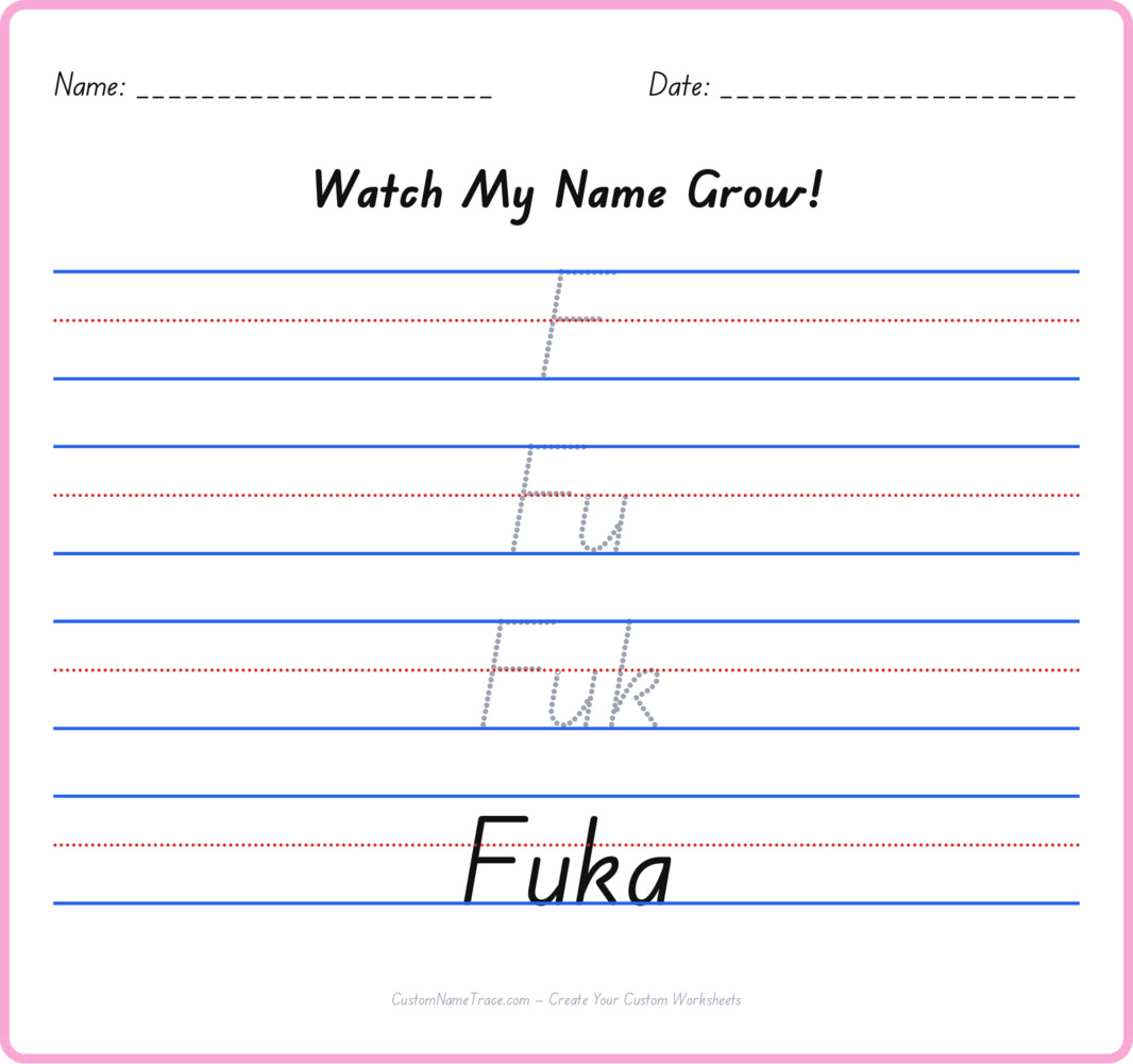Free Fuka custom name tracing - pyramid free worksheet