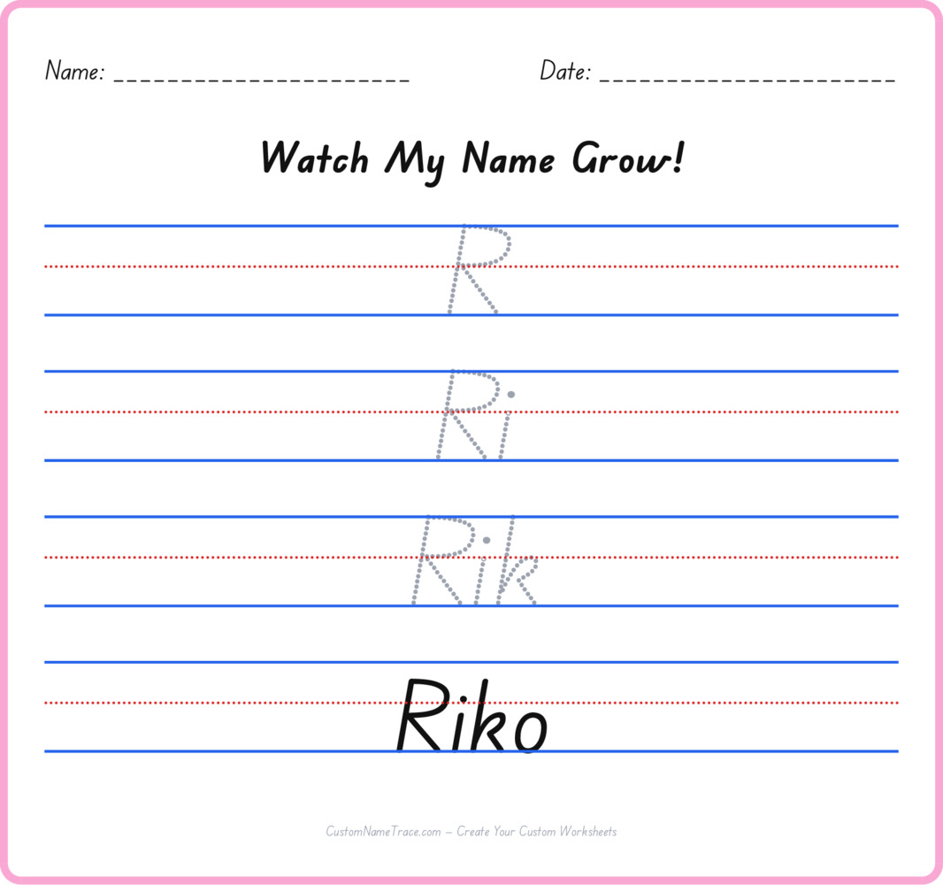 Free Riko custom name tracing - pyramid free worksheet