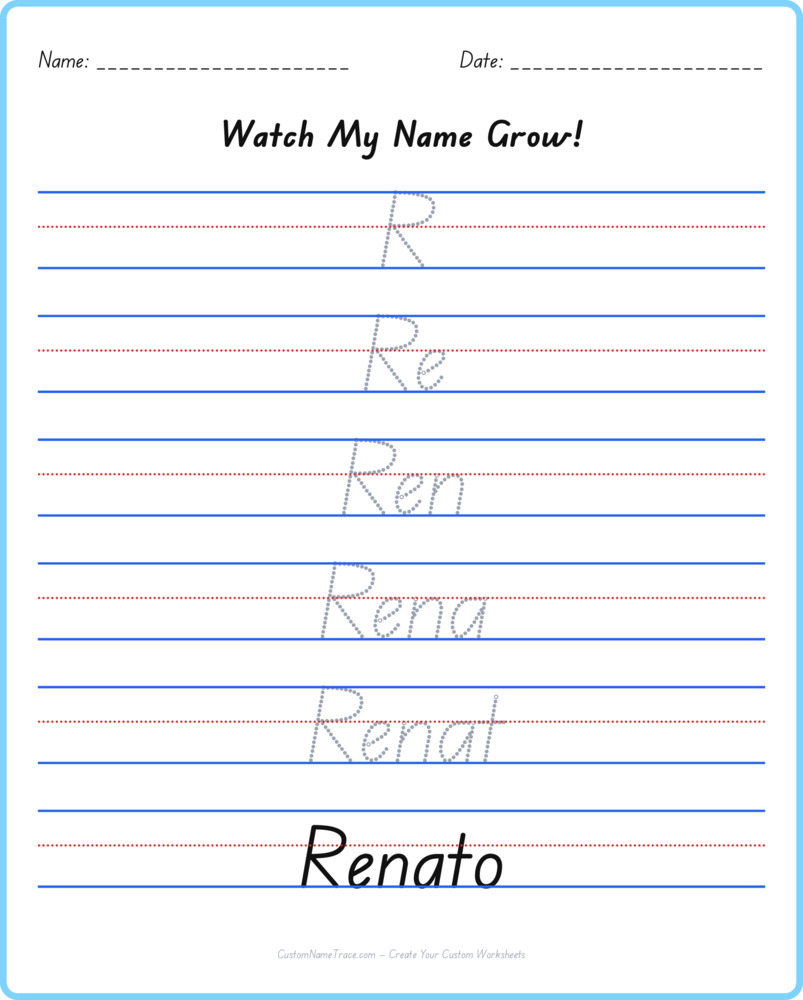 Free Renato custom name tracing - pyramid free worksheet