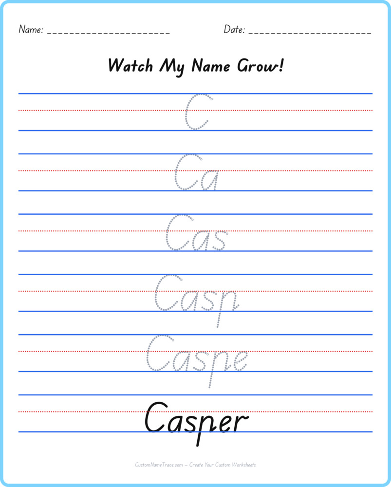 Free Casper custom name tracing - pyramid free worksheet