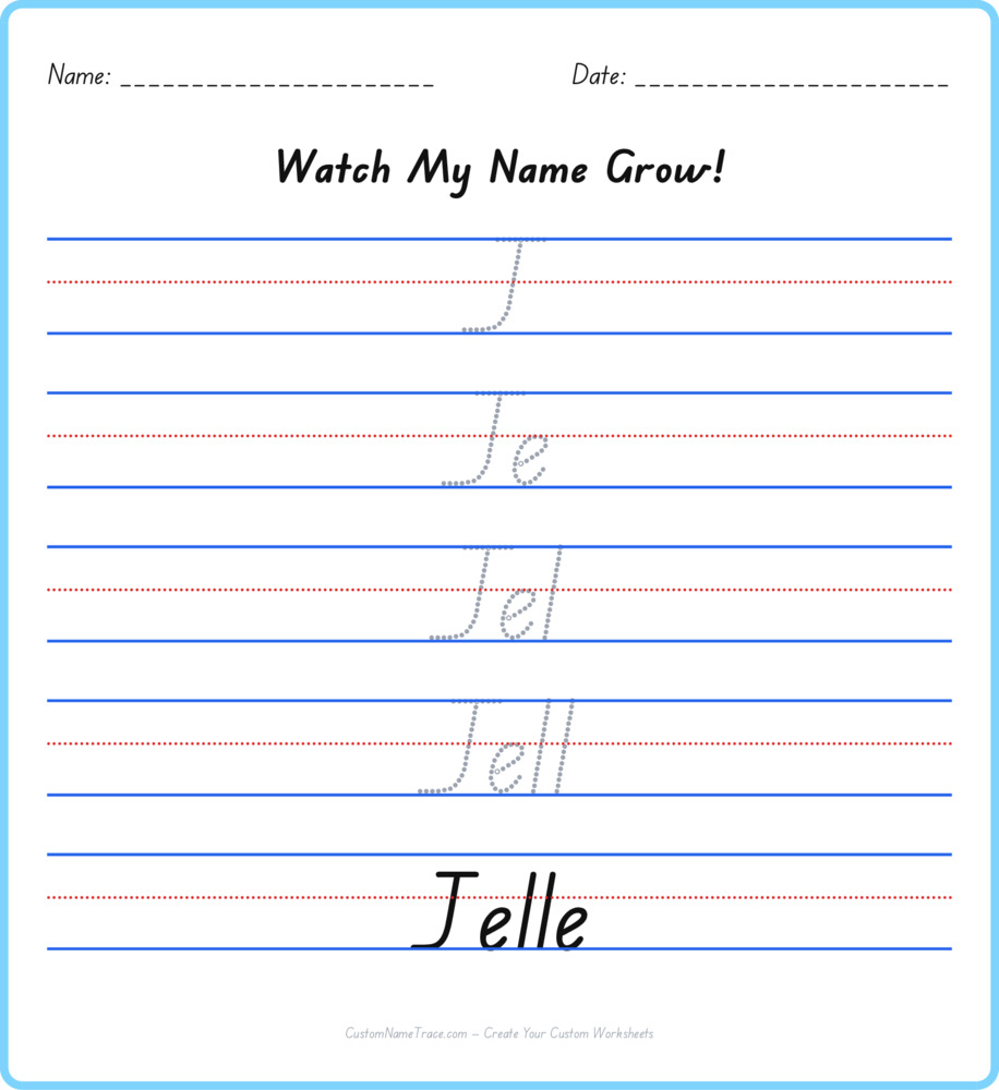 Free Jelle custom name tracing - pyramid free worksheet