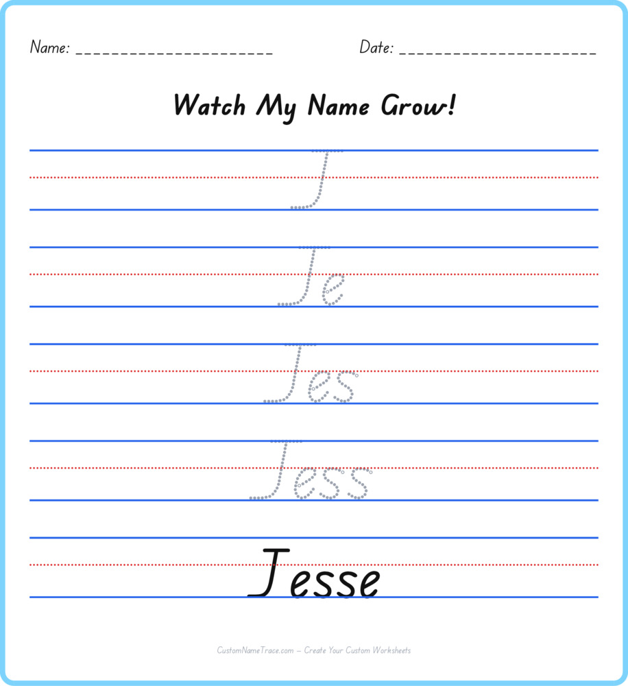 Free Jesse custom name tracing - pyramid free worksheet