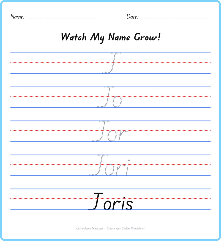 Free Joris custom name tracing - pyramid free worksheet