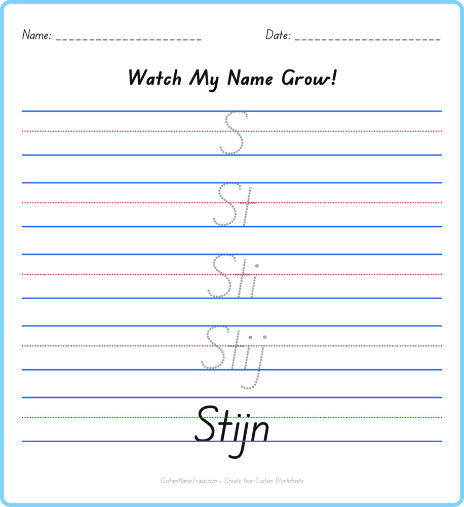 Free Stijn custom name tracing - pyramid free worksheet