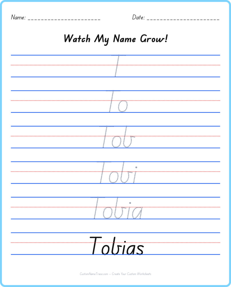 Free Tobias custom name tracing - pyramid free worksheet