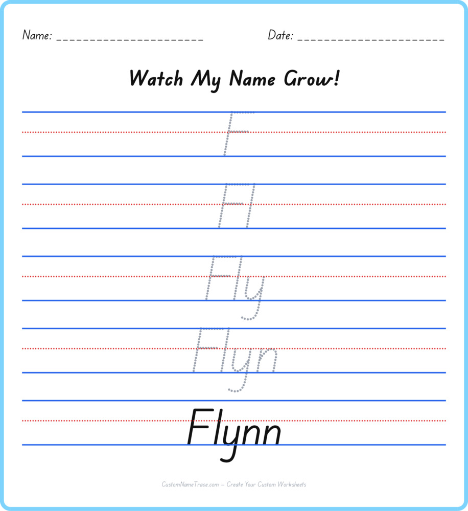 Free Flynn custom name tracing - pyramid free worksheet