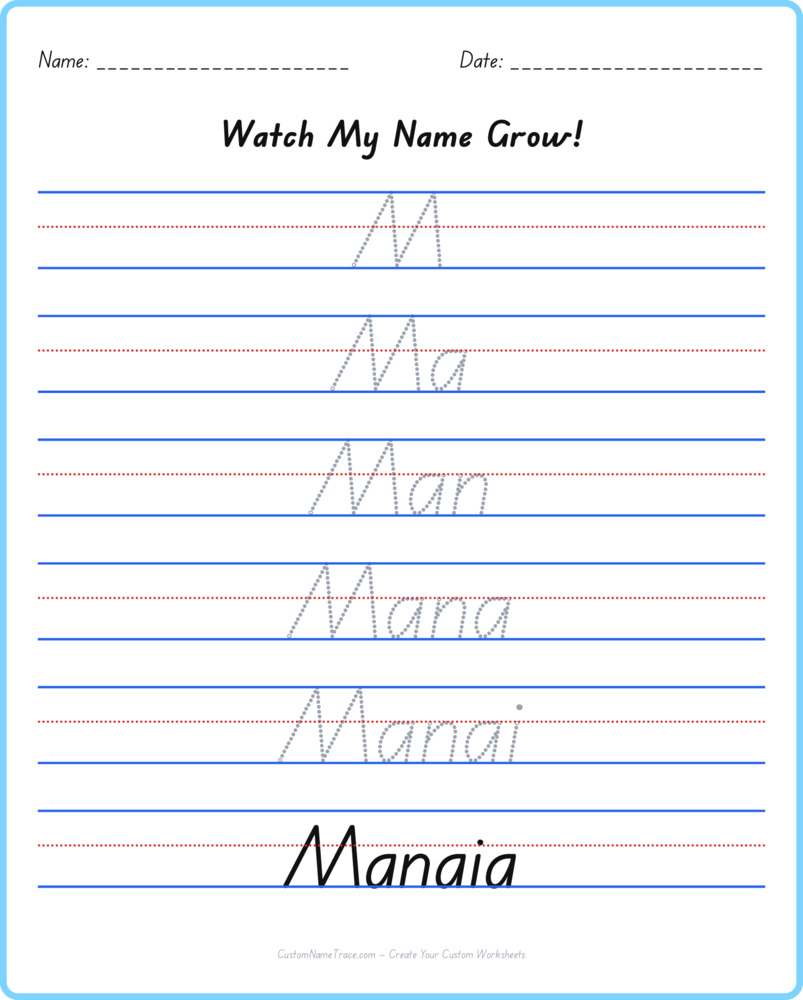 Free Manaia custom name tracing - pyramid free worksheet