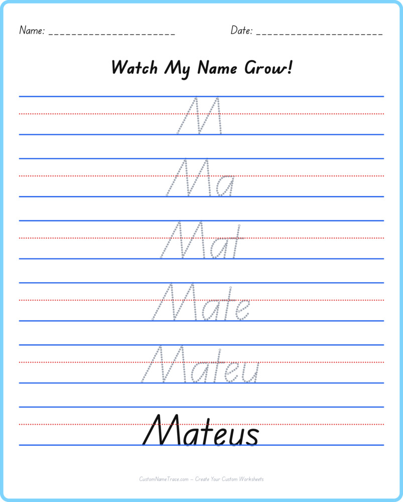 Free Mateus custom name tracing - pyramid free worksheet