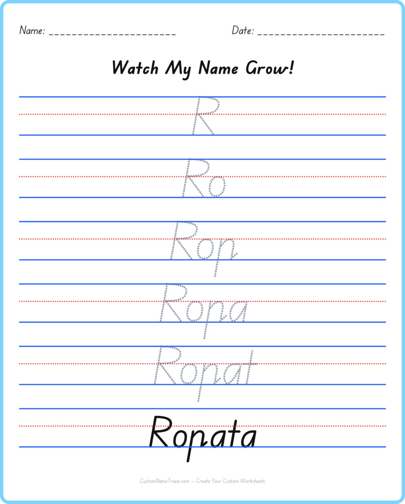 Free Ropata custom name tracing - pyramid free worksheet