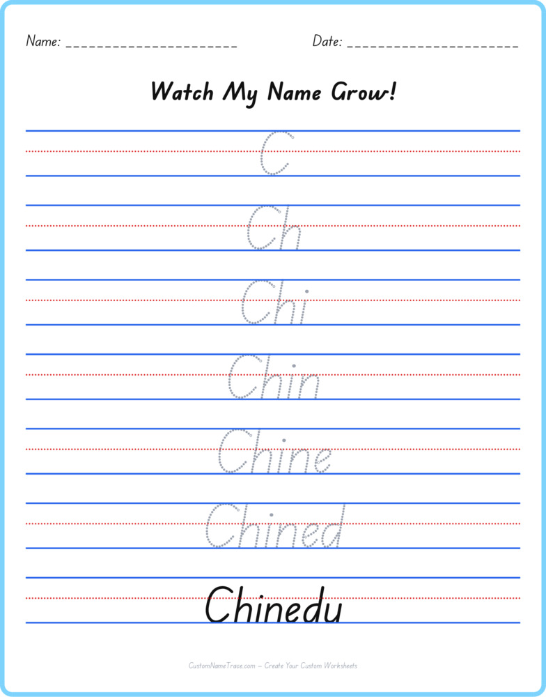 Free Chinedu custom name tracing - pyramid free worksheet