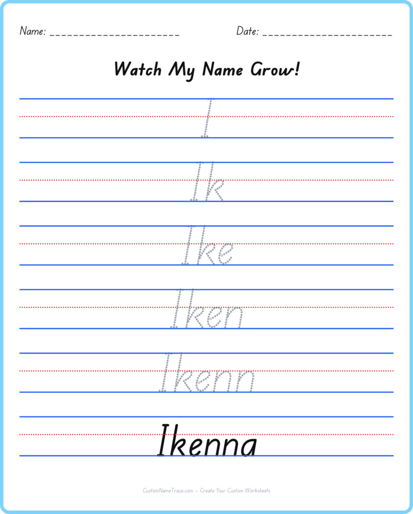 Free Ikenna custom name tracing - pyramid free worksheet