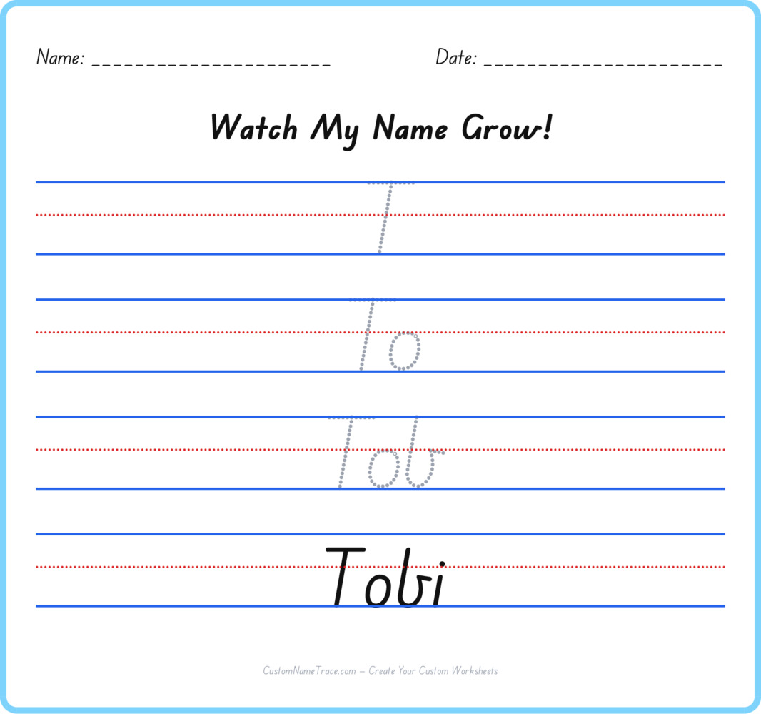 Free Tobi custom name tracing - pyramid free worksheet