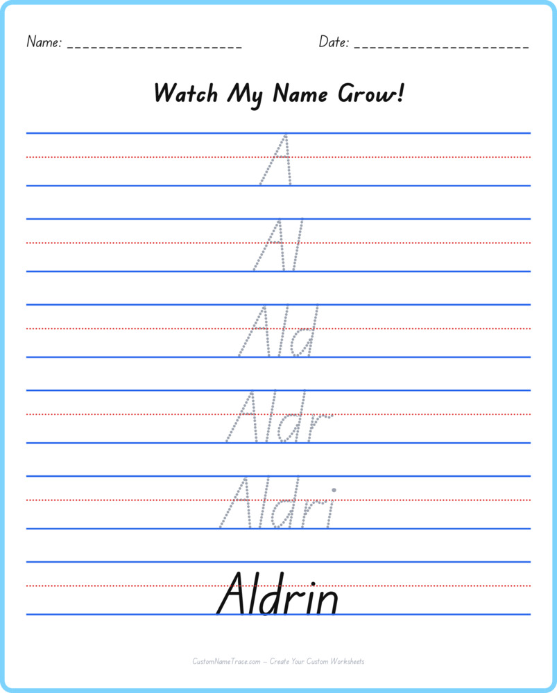 Free Aldrin custom name tracing - pyramid free worksheet