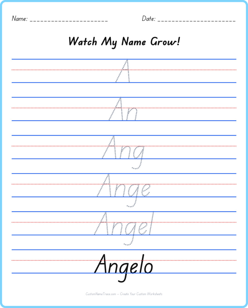 Free Angelo custom name tracing - pyramid free worksheet