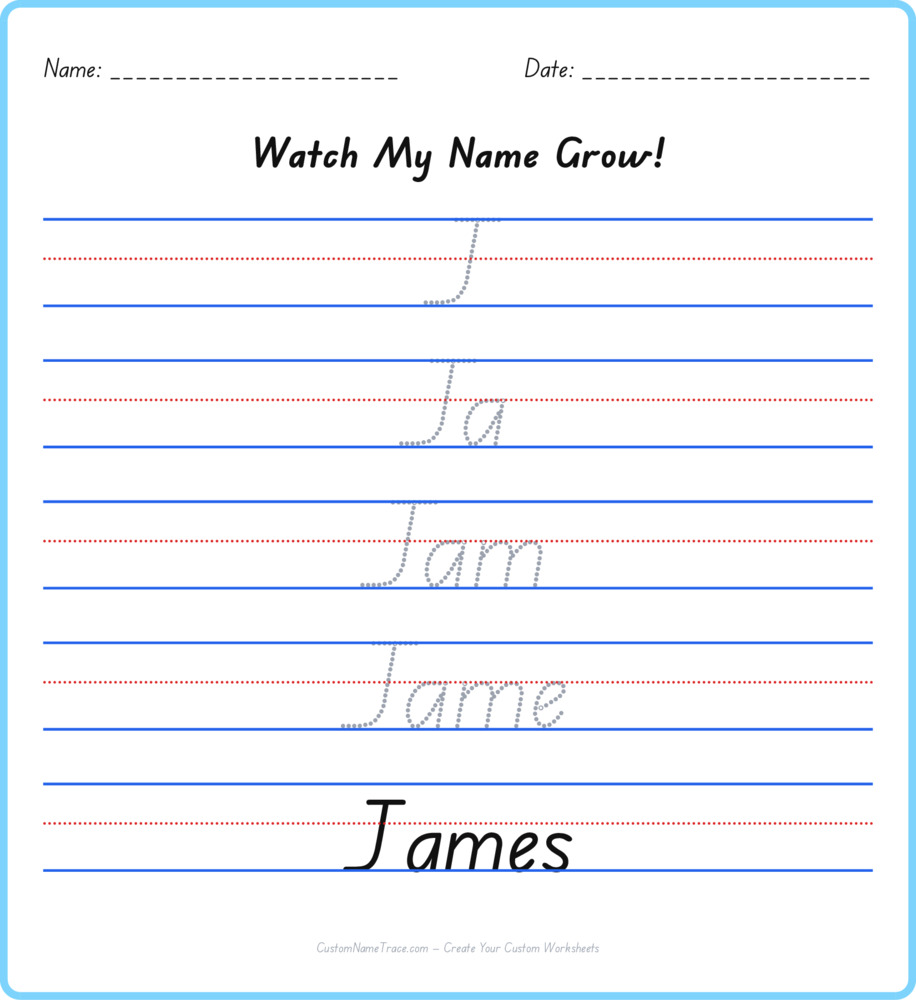 Free James custom name tracing - pyramid free worksheet