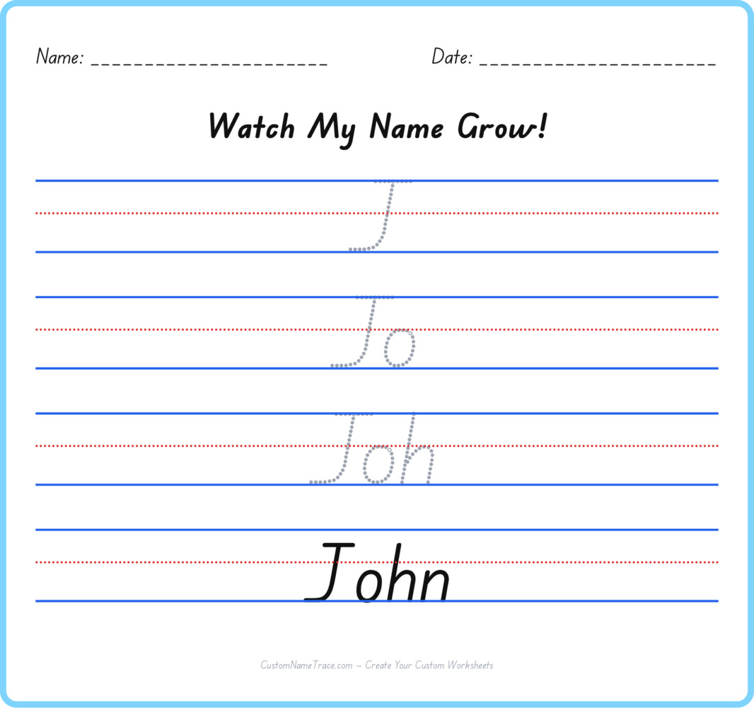 Free John custom name tracing - pyramid free worksheet