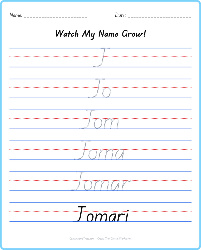 Free Jomari custom name tracing - pyramid free worksheet