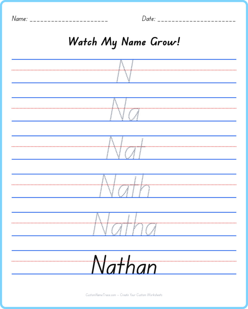Free Nathan custom name tracing - pyramid free worksheet