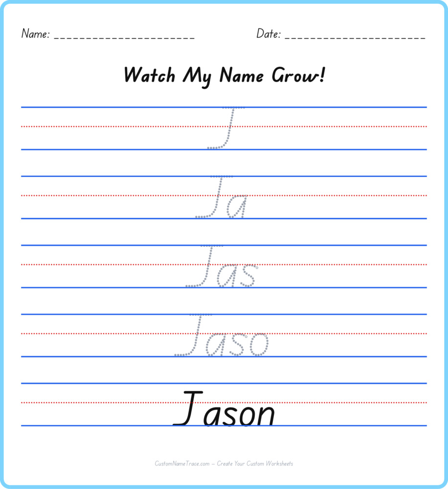 Free Jason custom name tracing - pyramid free worksheet