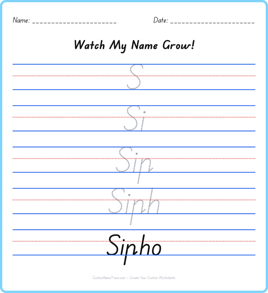 Free Sipho custom name tracing - pyramid free worksheet