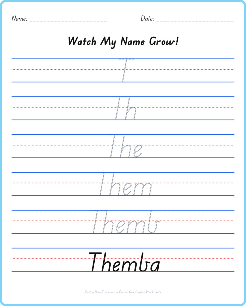 Free Themba custom name tracing - pyramid free worksheet