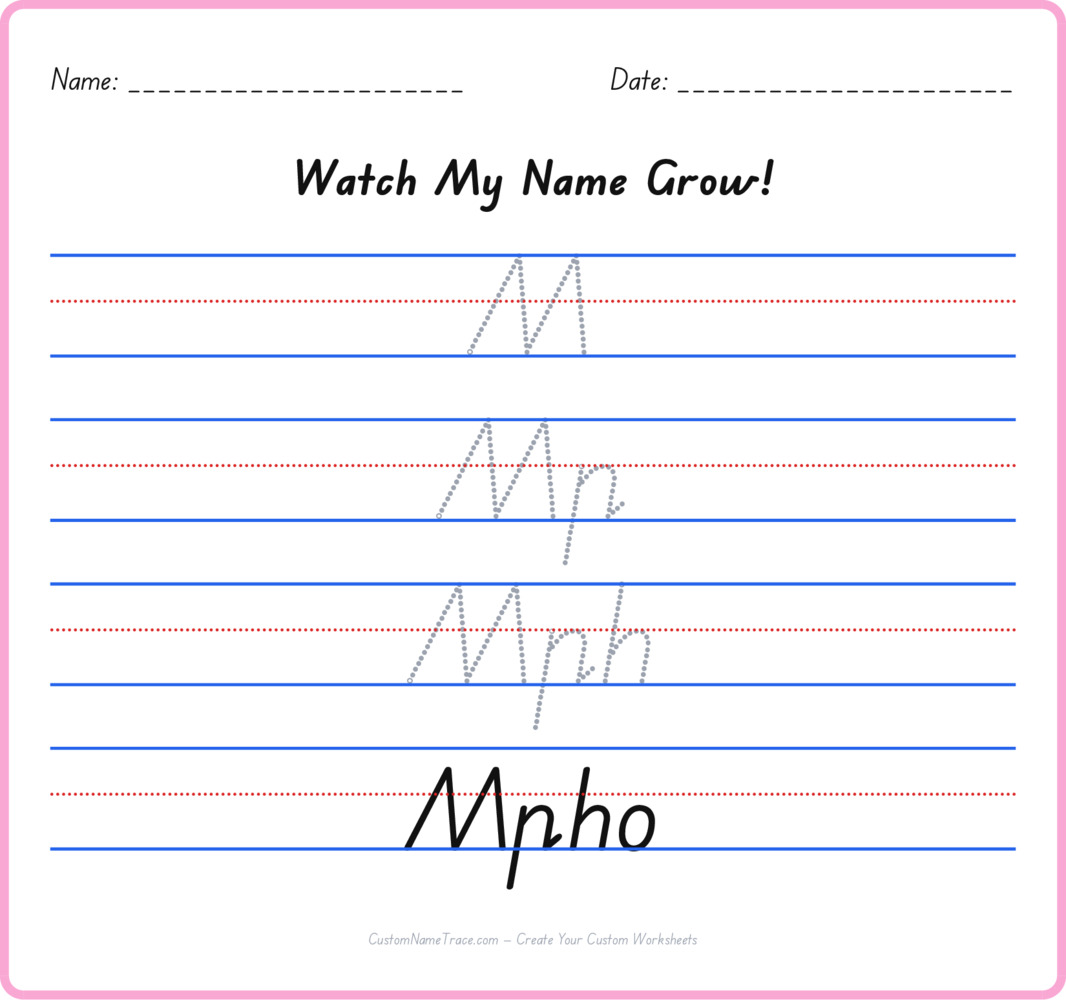 Free Mpho custom name tracing - pyramid free worksheet