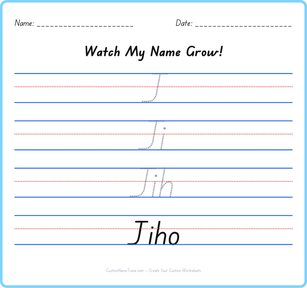 Free Jiho custom name tracing - pyramid free worksheet
