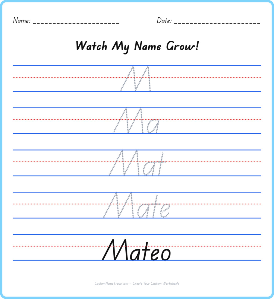 Free Mateo custom name tracing - pyramid free worksheet