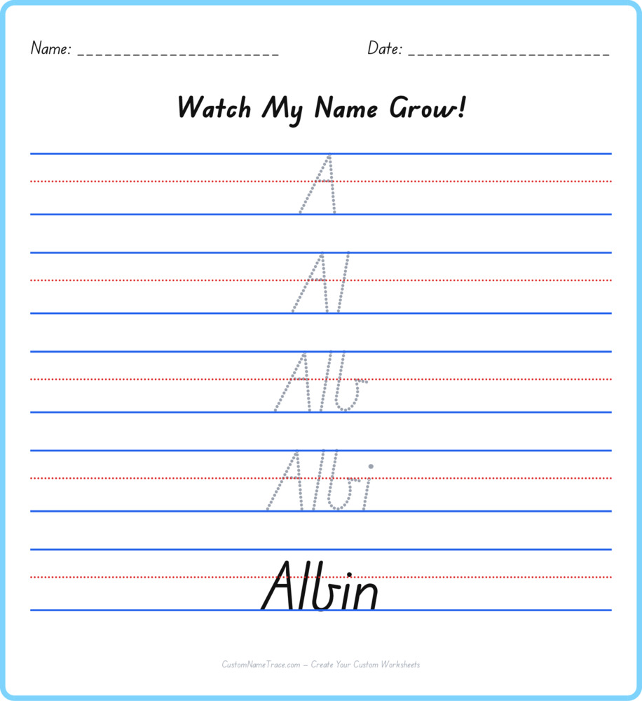 Free Albin custom name tracing - pyramid free worksheet