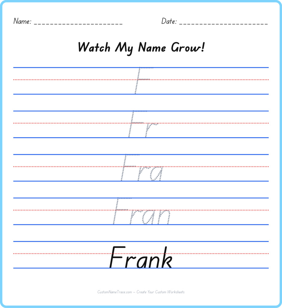 Free Frank custom name tracing - pyramid free worksheet