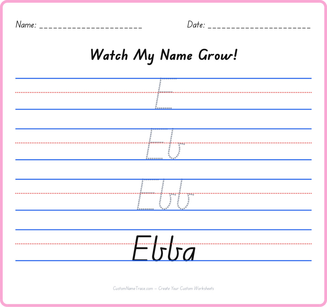 Free Ebba custom name tracing - pyramid free worksheet