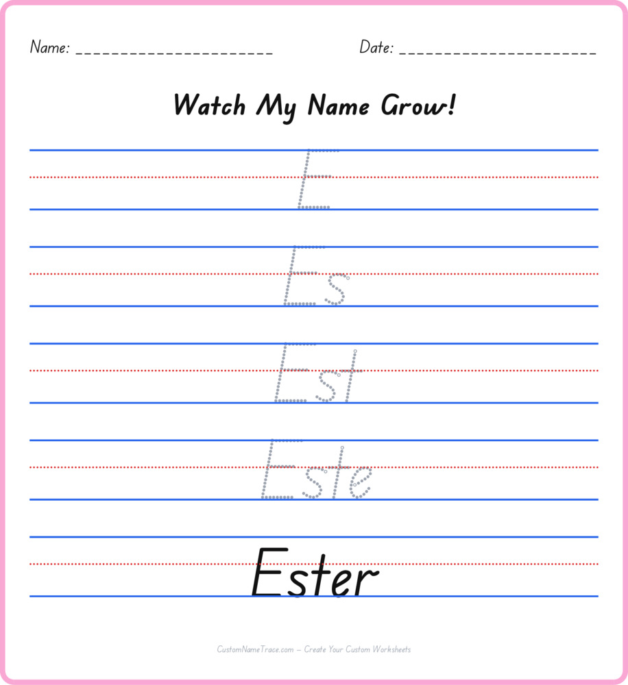 Free Ester custom name tracing - pyramid free worksheet