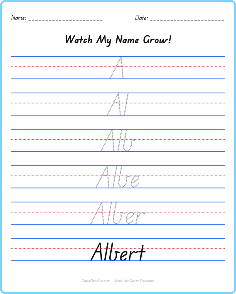 Free Albert custom name tracing - pyramid free worksheet
