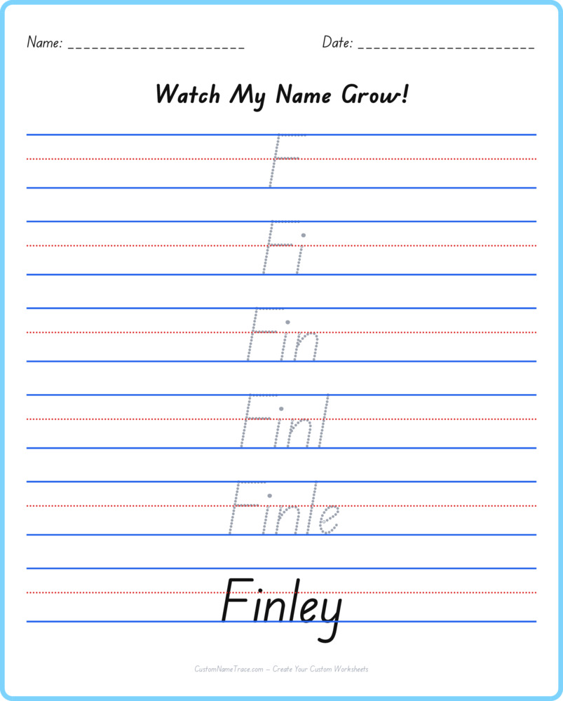 Free Finley custom name tracing - pyramid free worksheet