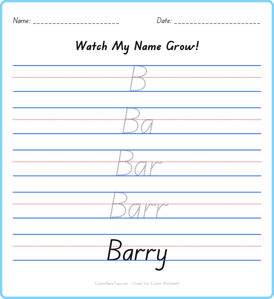 Free Barry custom name tracing - pyramid free worksheet