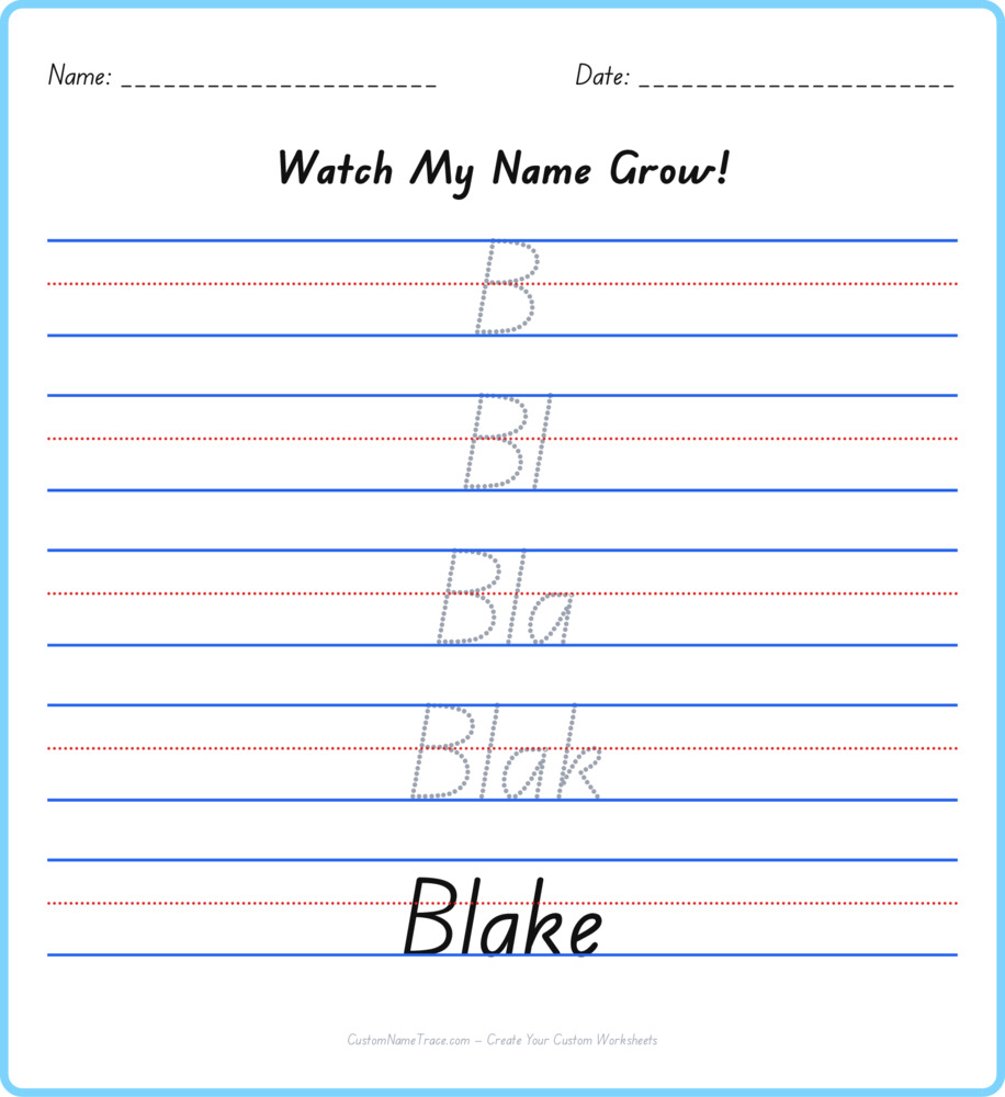 Free Blake custom name tracing - pyramid free worksheet