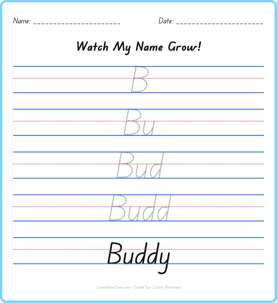 Free Buddy custom name tracing - pyramid free worksheet