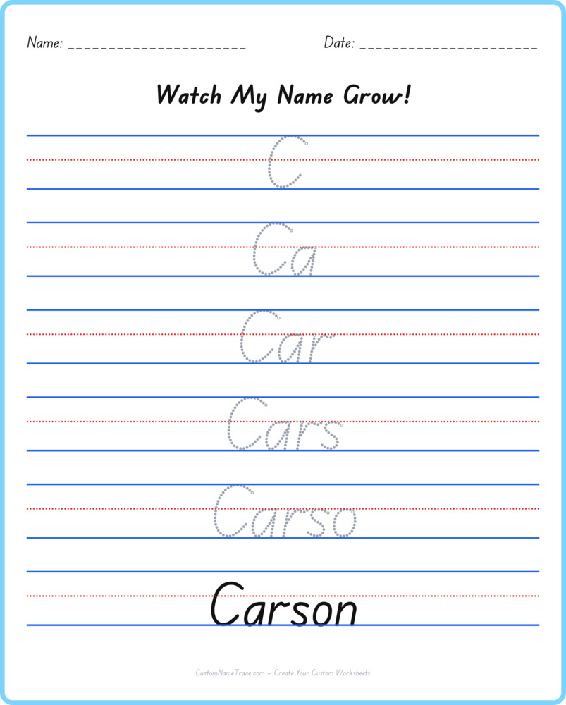 Free Carson custom name tracing - pyramid free worksheet