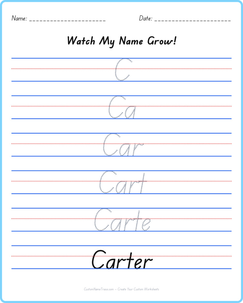Free Carter custom name tracing - pyramid free worksheet