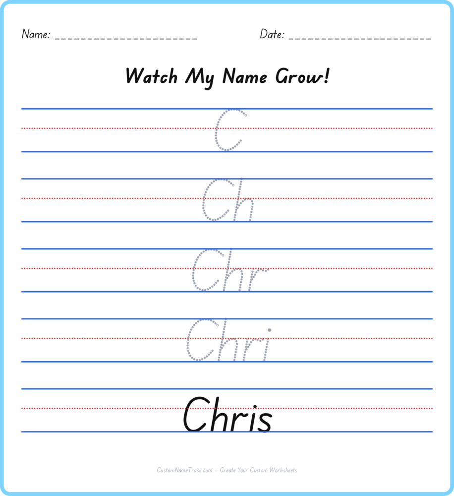 Free Chris custom name tracing - pyramid free worksheet