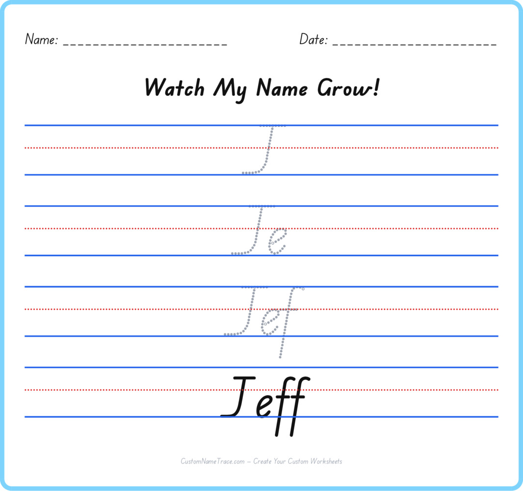 Free Jeff custom name tracing - pyramid free worksheet