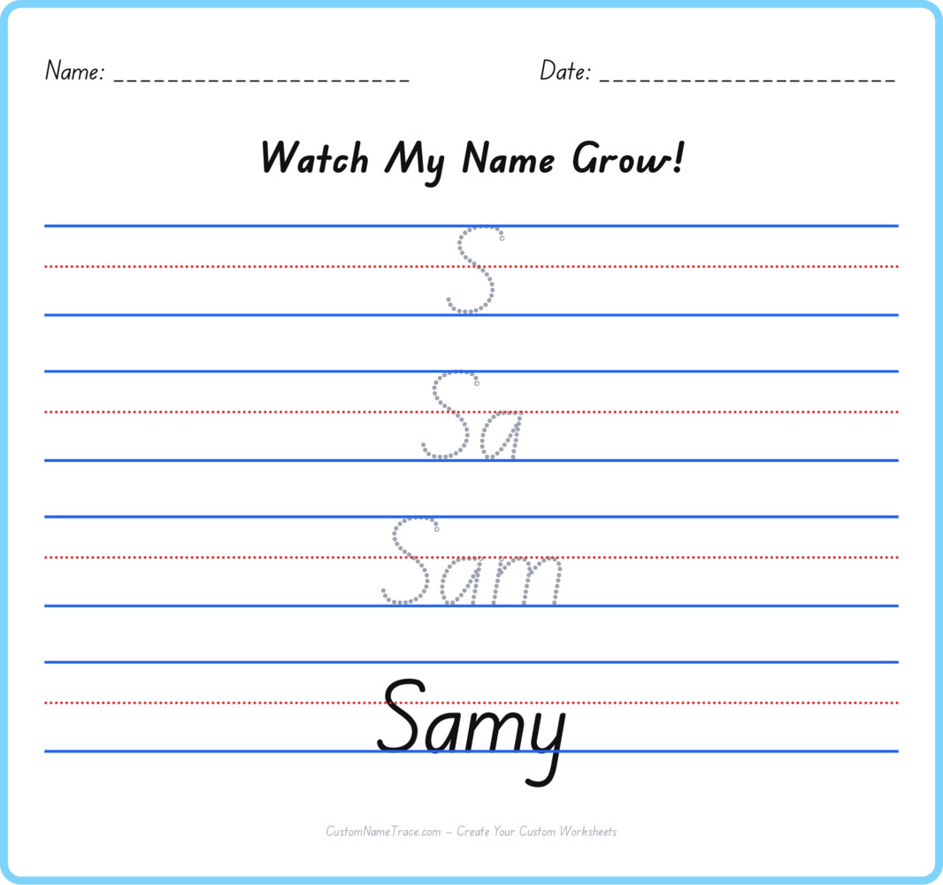 Free Samy custom name tracing - pyramid free worksheet